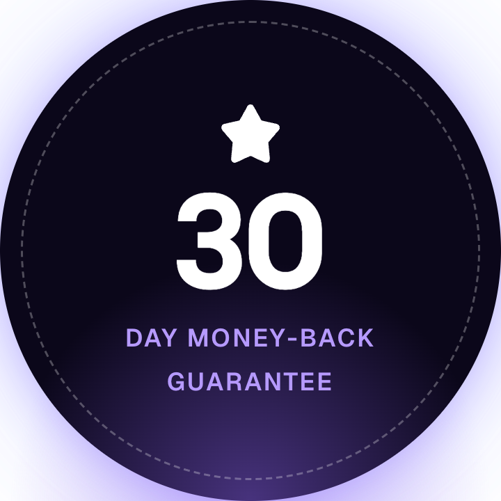 30-day money-back guarantee badge