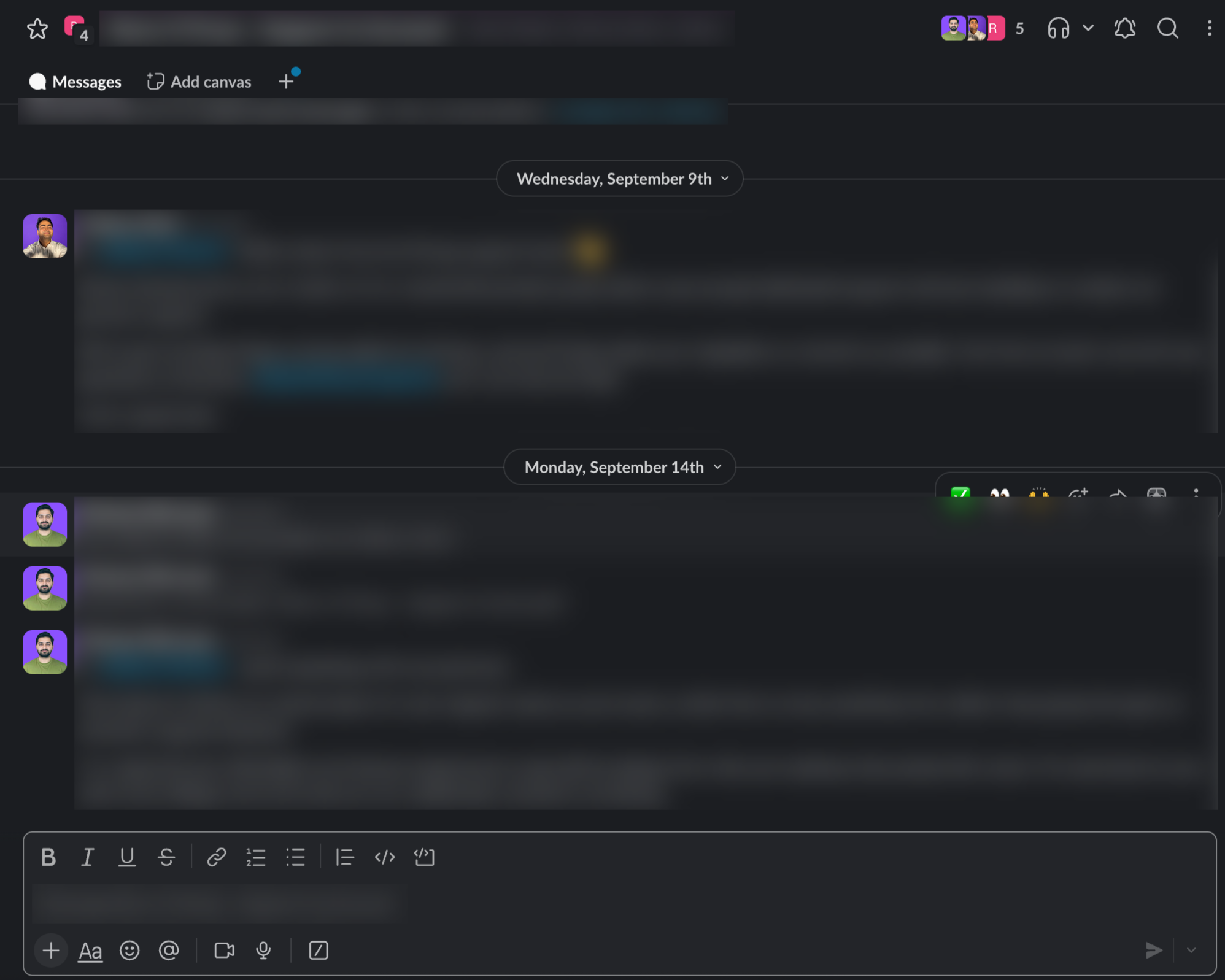Shared Slack channel with the Prosp success team