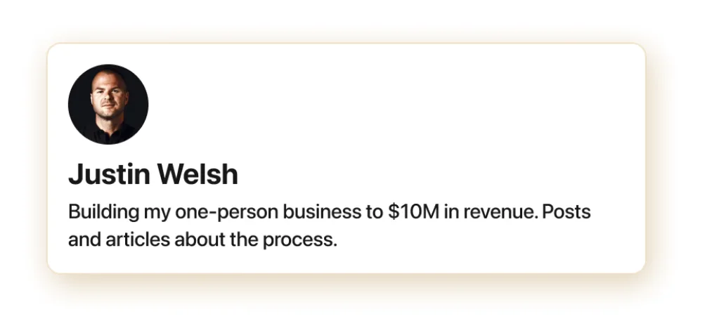 Justin Welsh headline example